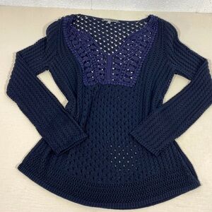 89th & Madison knitted navy v neck sweater